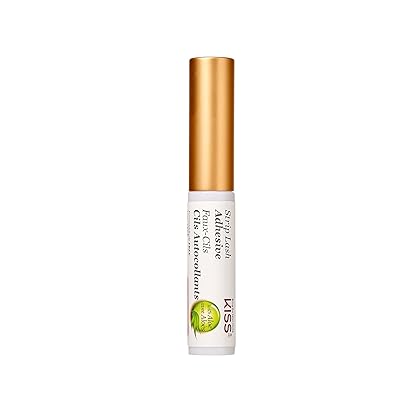 KISS Clear Strip Lash Adhesive With Aloe, Waterproof, Formaldehyde and Latex Free, Odor Free, Cruelty Free, Super Strong Hold Eyelash Glue with Brush Applicator, 0.17 Oz