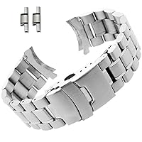Curved End Replacement Watch Band 18mm 20mm 22mm 24mm Stainless Steel Watchband Double Lock Buckle Wrist Belt Watch Strap SB5ZWT
