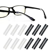 Eyewear Retainer Eyeglass Temple Tip for Kids and Adults Silicone Anti Slip Holder for Glasses Piece Ear Hook 6 Pairs Black + 6 Pairs Clear