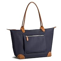 DORIS&JACKY Tote Bag For Women Large Lightweight Leather Nylon Work Shoulder Bag And Foldable Travel Purse