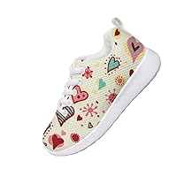 Children Sports Shoes Fashion Love Stickers Printed Shoes Round Head EVA Insole Loose Comfortable Soft Jogging Travel Sports Shoes Leisure Outdoor Sports