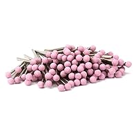 100Pcs Pink 1/8 Inch Shank Ball Shaped Abrasive Mounted Stone Grinding Wheel Head Ceramic Grinding Burr Wheel Rotary Tools Deburring Polishing - Head: 6mm
