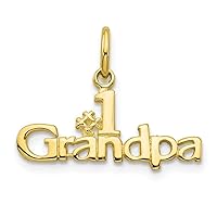 10k Yellow Gold Solid Polished Number 1 Grandpa Charm Pendant Necklace Measures 15x21mm Wide Jewelry for Women