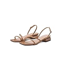 Sandals For Women Women Sandals Dark Nude Strappy Thin Belt Square Heels Casual Office Lady Shoes Size