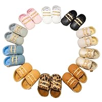 Baby Boys Girls Oxford Shoes First Walkers Infant Toddler Newborn Moccasins || Soft Sole PU Leather Moccasins Infant Sneaker Running Shoes || Rubber Sole Anti-slip || Black Brown Leopard Gold Carbon Brown Dark Brown