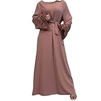 Muslim Abaya Dress Dubai Long Woman Evening Dress Moroccan Front Zipper Dress Turkish Dresses