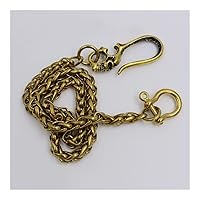 Replacement Crossbody Handbag Chain 40/50/60cm Solid Brass Metal Wallet Belt Chain, Metal Buckle Clip Snap Hook, DIY Accessories, (Size: L 40cm)