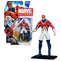 Hasbro Year 2010 Marvel Universe Series 2 HAMMER 4 Inch Tall Action Figure #26 - CAPTAIN BRITAIN with Figure Display Stand Plus Bonus Classified File with Secret Code