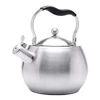 Kettles,Tea Kettle Whistling Teapot for Stovetop, Stainless Steel Teakettle with Fast Boiling Base with Soft Grip Anti-Hot Handle Anti-Rust/Silver/5L
