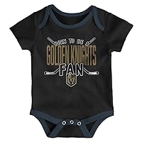Vegas Golden Knights Born To Be A Golden Knights Fan One Piece Creeper Bodysuit - Black