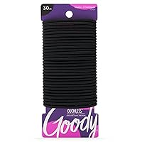 Ouchless Womens Elastic Hair Tie - 30 Count, Black - 4MM for Medium Hair- Hair Accessories for Women Perfect for Long Lasting Braids, Ponytails and More - Pain-Free