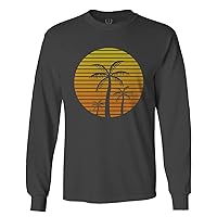 Retro Palm Trees Art Beach Life surf Sunset Long Sleeve Men's