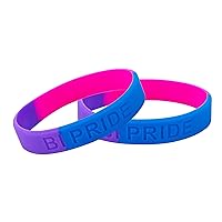 Bisexual Gay Pride Flag Silicone Awareness Bracelets - Rubber Bracelet - LGBTQ Awareness Accessories - Wristbands and Jewelry - Gay Support for Men and Women