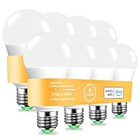 Alexa Light Bulb 130W Equivalent, Smart Light Bulbs Warm White to Daylight Tunable, A19 E26 Bluetooth LED Bulbs for Bedroom Kitchen Living Room Office（8 Pack）