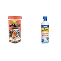 Tetra TetraFin Goldfish Flakes (16227) and API Stress Coat Aquarium Water Conditioner