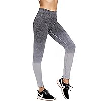 Yoga Leggings Power Stretch High Waist Yoga Pants Super Soft Running Tights Grey