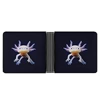 Axolotls PU Leather Pouch Wallet Credit Card Holder Passcase Bifold Purse for Men
