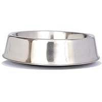 ICONIC PET 16 oz/ 2 Cup Stainless Steel Non Skid Pet Food/Water Bowl - Noise Free Ant Resistant Dog/Cat Feeding Bowl with Unique Design & Rubber Base Makes It an Elegant Ant Proof Dish