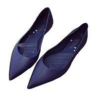 heipeiwa Women Ballet Flats Pointed Toe Jelly Shoes Casual Waterproof Rain Shoes