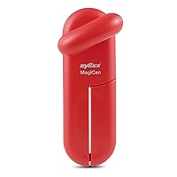 MagiCan Manual Can Opener with Lid Release - Heavy Duty Can Opener Kitchen Gadgets - Home Can Opener Manual- Easy to Use Hand Held Can Opener - Effortlessly Open Cans - Compact Design - Red