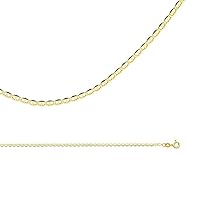 Mariner Necklace Solid 14k Yellow Gold Chain Anchor Flat Link Thin Polished Genuine 2 mm 16 inch