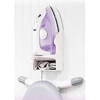 Woolite Wall Mount Iron and Ironing Board Organizer | Laundry Room Storage | Fits Most Irons | Easy Assembly | White