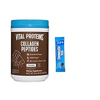 Vital Proteins Collagen Peptides Powder, Promotes Hair, Nail, Skin, Bone and Joint Health, Chocolate, 32 oz & 1 Chocolate Almond Protein Bar, 2 OZ