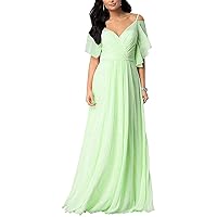 Bridesmaid Dresses Long Off The Shoulder A Line Chiffon Formal Evening Party Gowns