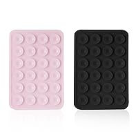 2 Pack Silicone Suction Phone Case Adhesive Mount, Hands-Free Holder (2 Colors)