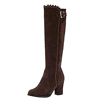 Elegant Round Toe Knee High Boots with Side Zipper for Women