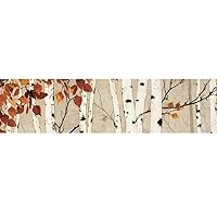QAZNHODDS Modern Landscape Posters and Prints Wall Art Canvas Painting Maple Leaf and Woods Decorative Pictures for Living Room No Frame,50x200cm