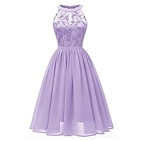 Lace and Chiffon Pleated Summer Elegant Women Midi Dresses Sleeveless Vintage High Waist Fit and Flare Party Dress
