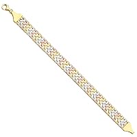 14ct Yellow Gold White Gold and Rose Gold Fancy Bracelet Jewelry for Women