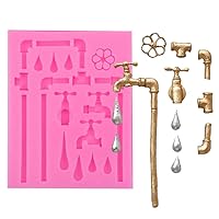 Industrial style hardware series faucet and water pipe mechanical parts Motorcycle silicone mold fondant mold cake decorating tools chocolate gumpaste mold (A282)