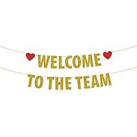 Welcome to The Team Banner New Employee Member Welcome Bunting Banner Party Decorations for Office Party Gold Glitter