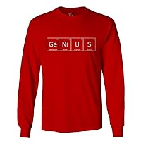 Periodic Table Genius Elements Funny Science Graphic Chemistry Long Sleeve Men's