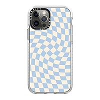 CASETiFY Impact Case for iPhone 12/12 Pro - Check II - Baby Blue Twist - Clear Frost