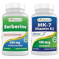 Best Naturals Berberine 500mg & Vitamin K2 (MK7) with D3