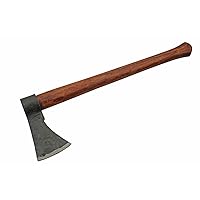 18” Hand Forged Wood Handled Carbon Steel Slavic Style Chopping Axe, Brown (242601)