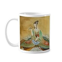 Beauty Chinese Antique Illustrator Mug Pottery Ceramic Coffee Porcelain Cup Tableware