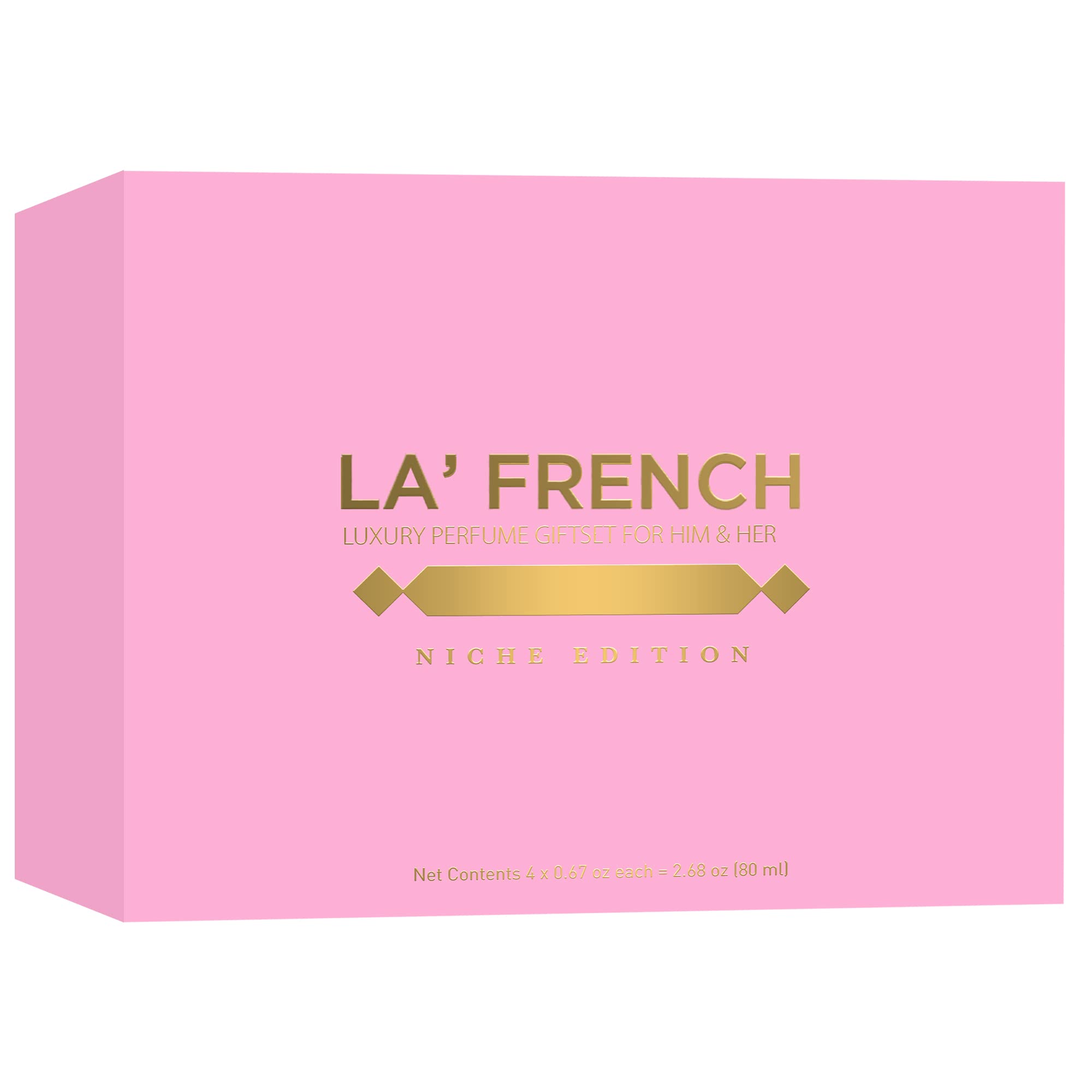 LA' French Niche Edition Luxury Perfume Gift Set 4 | Extra Long Lasting Fragrance | Eau De Parfum Scent | Euphoria | Mood Swing | Happiness | Invoke | Unisex Gift Set (20 Ml (Pack Of 1))