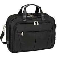 MCKLEIN PEARSON 74565 Black Expandable Double Compartment Briefcase Bag