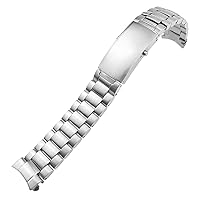 20mm 22mm 316L Stainless Steel Watchband fit for Omega 007 seamaster 300 Planet Ocean Speedmaster Watch Strap Solid Bracelets (Color : Three Rows, Size : 22mm)