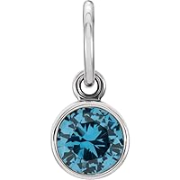 925 Sterling Silver Simulated Blue Zircon Posh Mommy Simulated Charm Pendant Necklace Jewelry for Women