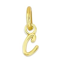 Dainty Solid 10k Gold Wire Initial Charm with Jump Ring