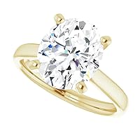 925 Silver, 10K/14K/18K Solid Gold Moissanite Engagement Ring,3.0 CT Oval Cut Handmade Solitaire Ring, Diamond Wedding Ring for Women/Her Anniversary Ring, Birthday Rings,VVS1 Colorless Gift