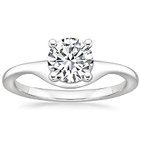 JEWELERYIUM 1 CT Round Cut Colorless Moissanite Engagement Ring, Wedding/Bridal Ring Set, Halo Style, Solid Sterling Silver, Anniversary Bridal Jewelry, Gorgeous Birthday Gifts for Wife