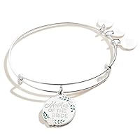 Bridal Expandable Bangle for Women, Wedding Charms, Shiny Finish, 2 to 3.5 in, Adjustable Chain Charm Bangle 6.5 to 8 in