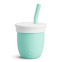C’est Silicone! Open Training Cup with Straw for Babies and Toddlers 6 Months+, 4 Ounce, Mint