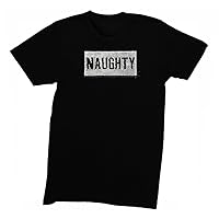 Men's Naughty Nice Flip Reversible Sequin Sequined Christmas Crewneck Short Sleeve T-Shirt